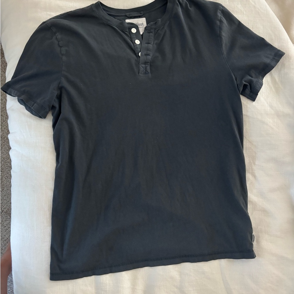 UpWestDark Gray Henley T-Shirt